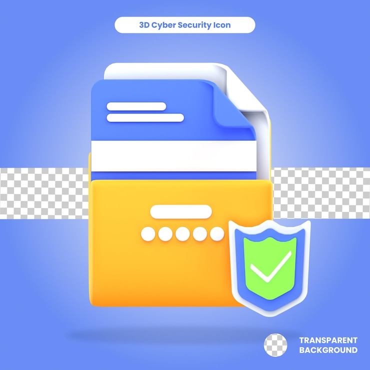 PSD 3d rendered data protection object