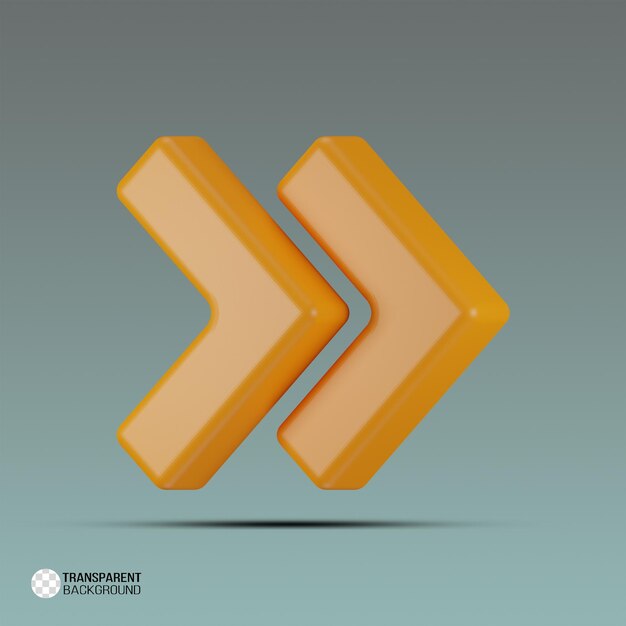 3D Rendered Double Right Arrow Icon