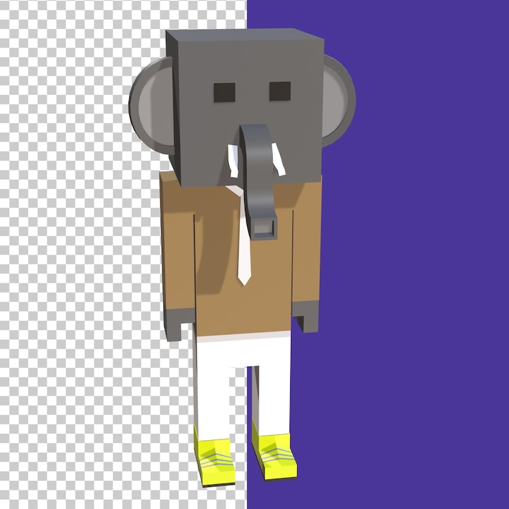 PSD 3d rendered elephant