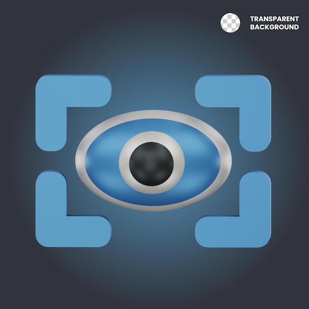 3D Rendered Eye Icon within a Target Frame