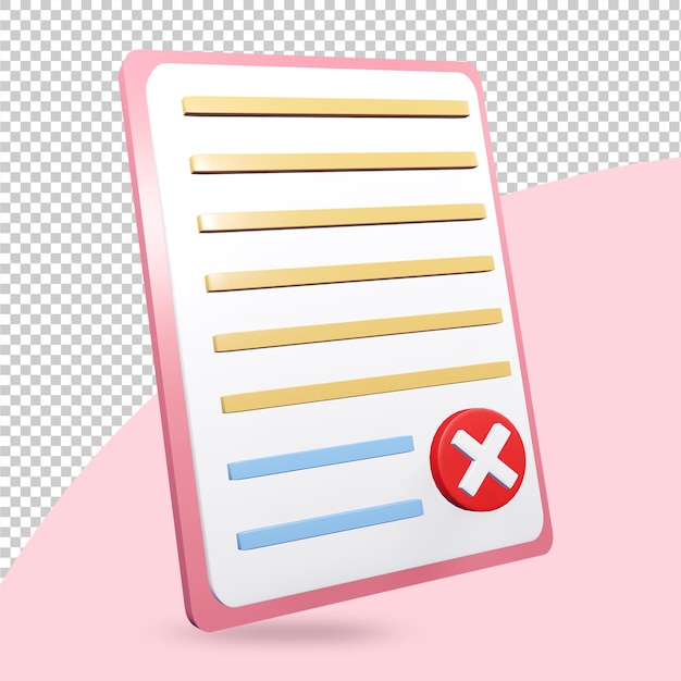 3D Rendered Fail Task Icon