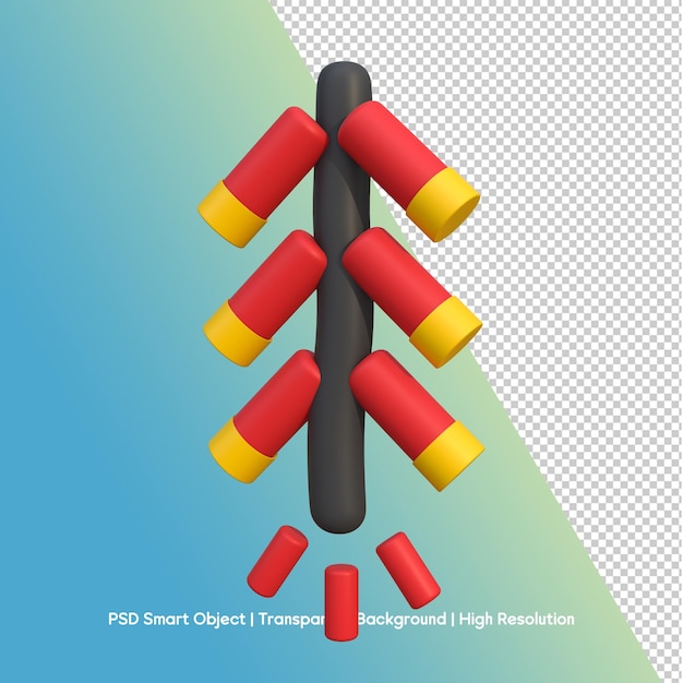 3d rendered firecrackers for chinese new year celebration