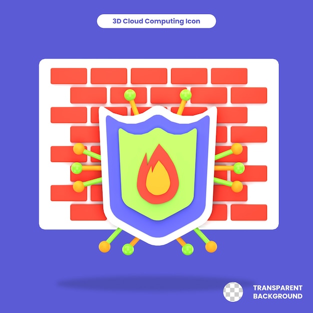 3d rendered firewall obejct