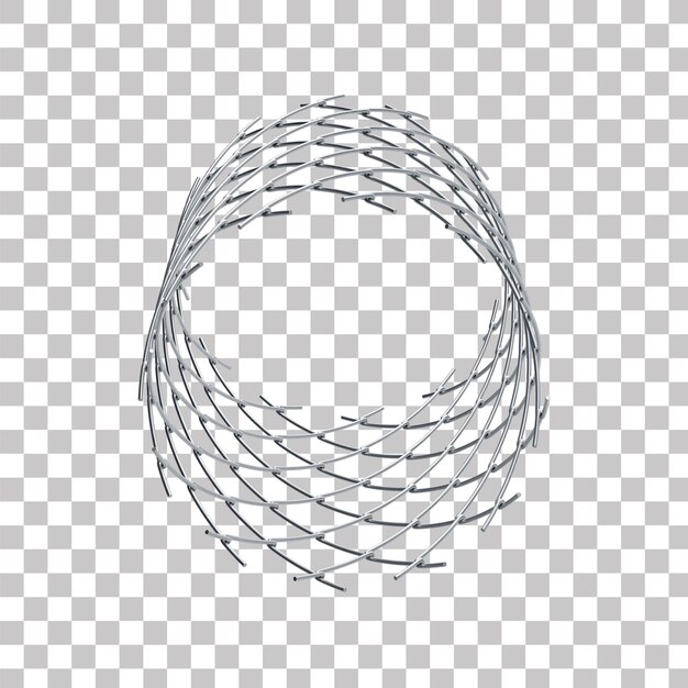 3D Rendered Galvanized ChainLink Fence with Transparent Background