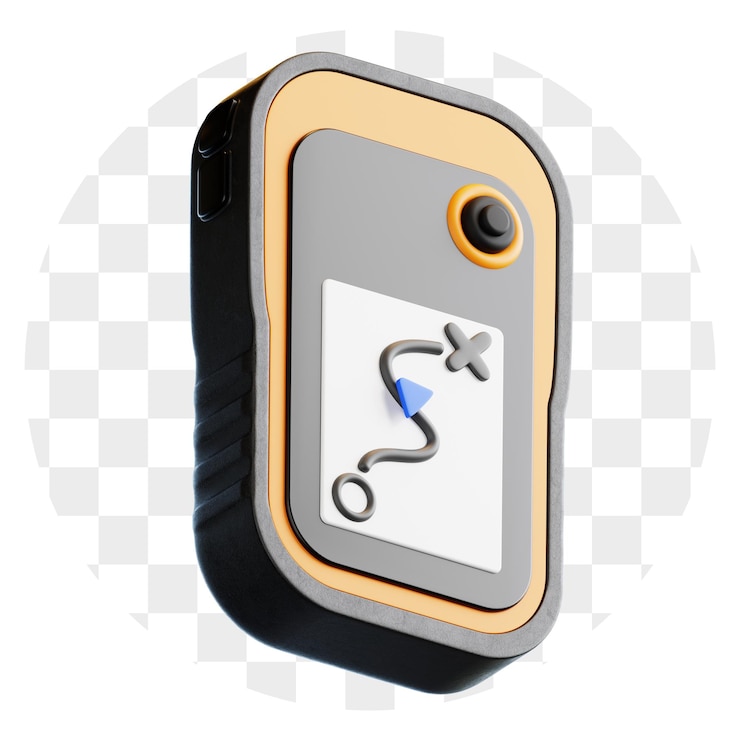 PSD 3d rendered gps device with route map