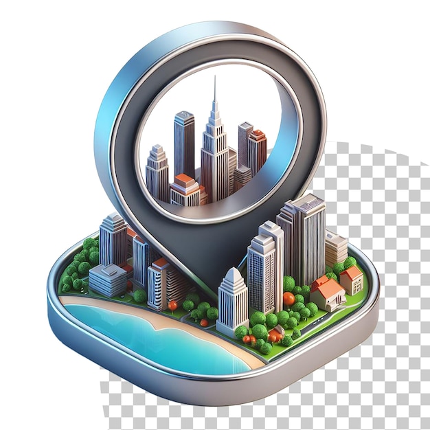 3d rendered high detailed location icon on white