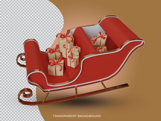 PSD 3d rendered high quality christmas santa claus reindeer side top vie