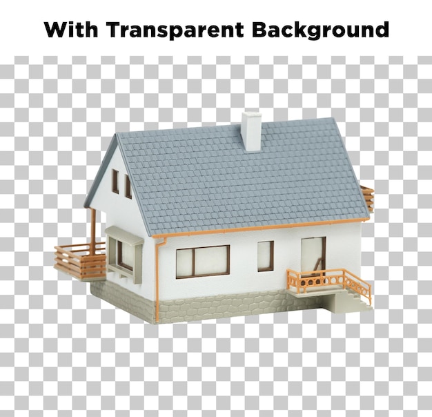 3D Rendered House with Transparent Background