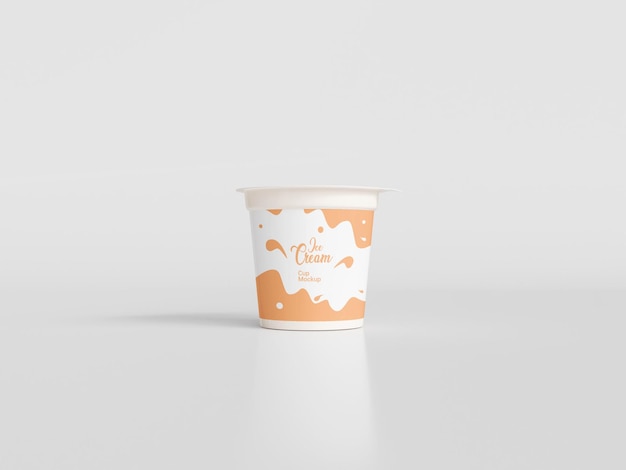 3d rendered ice cream cup mockup