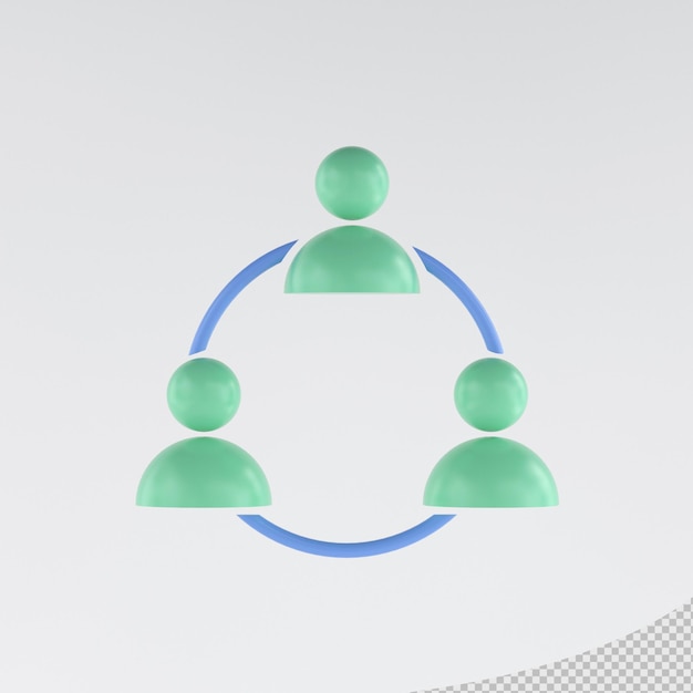 3d rendered icon of user group or user link