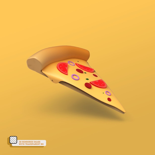 맛있는 피자 아이콘의 3d 렌더링 된 그림
