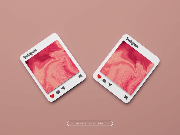 Mockup di post instagram reso 3d