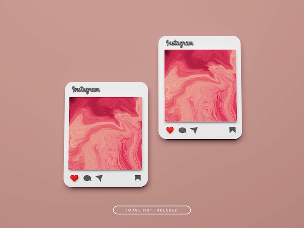 3DレンダリングされたInstagramポストモックアップ