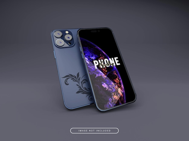 3d rendering iphone 14 display e mockup della parte posteriore