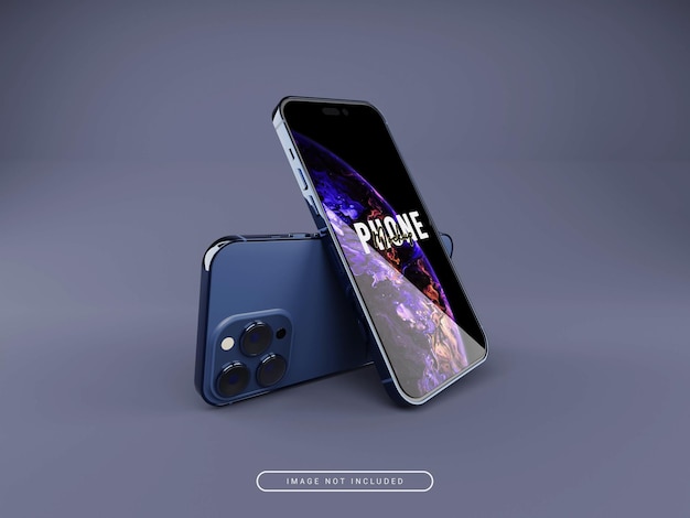 3D rendered iphone 14 Display and back part mockup