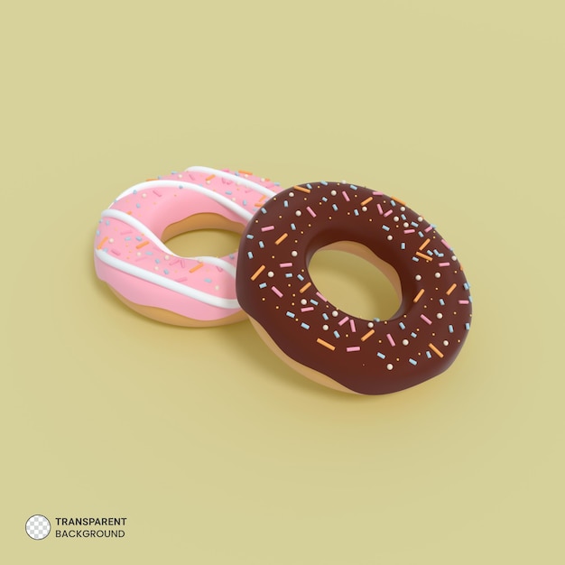 3d rendered isolated doughnut icon