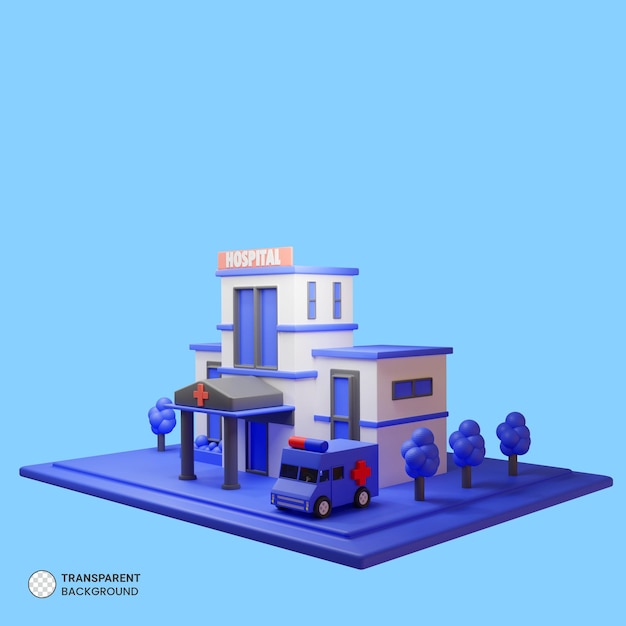 PSD 3d rendered isolated hospital icon