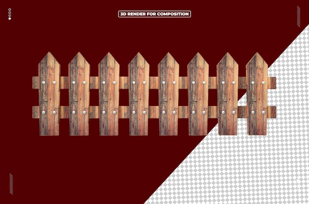 PSD 3d rendering celebrazione di giugno legno di junino