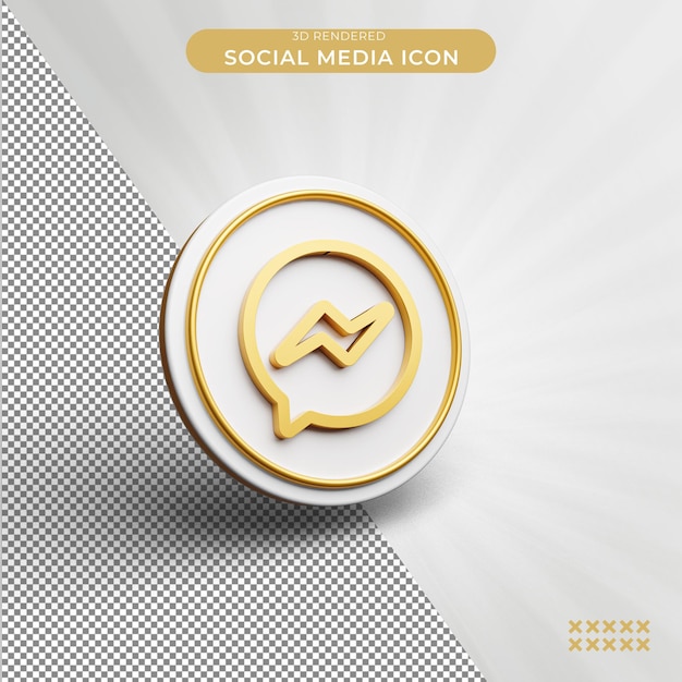 3d rendered messenger social media icon concept