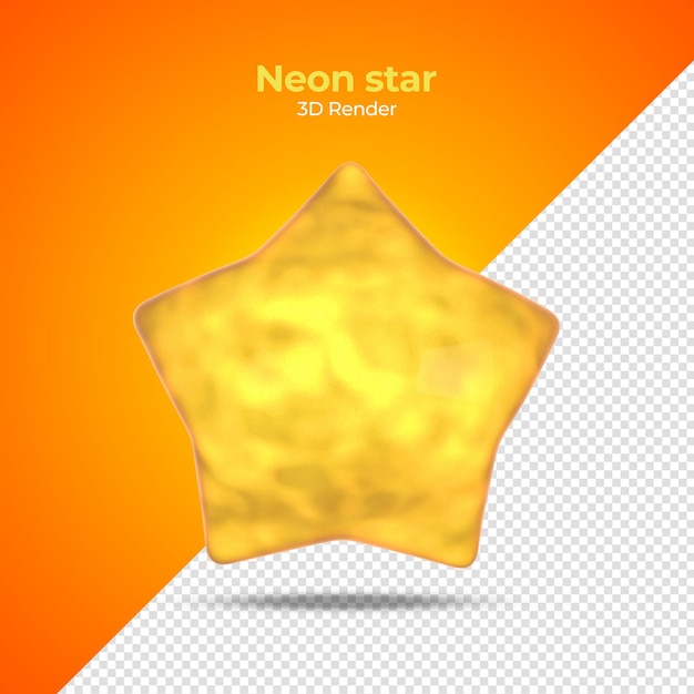 3d rendered neon star