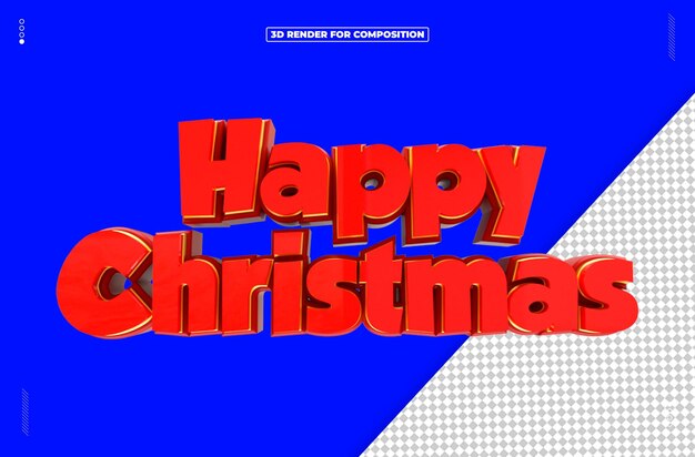 3d rendered object happy christmas