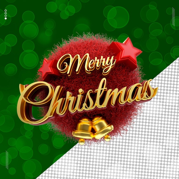 PSD 3d rendered object happy christmas