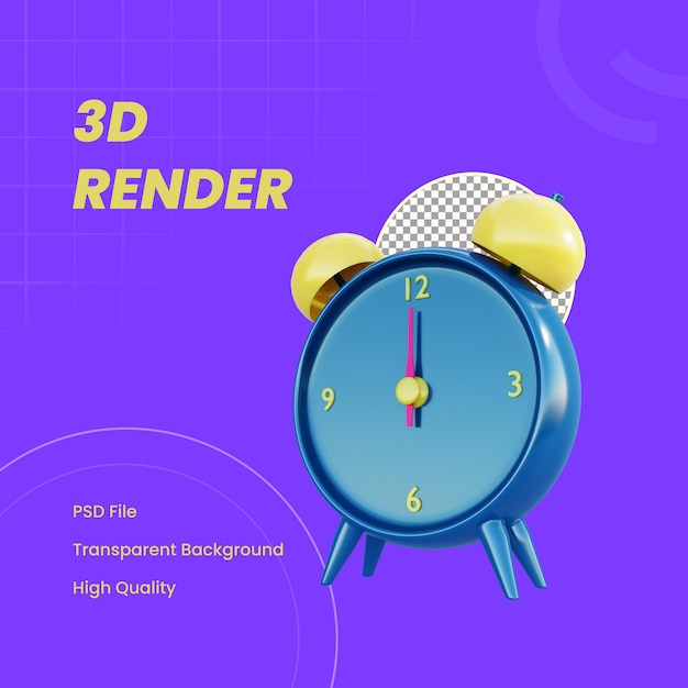 PSD 3dレンダリングされたオブジェクトの新年のベッカー時計