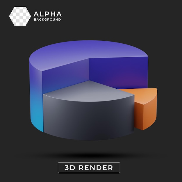3d rendered pie chart for business analytics and data visualization