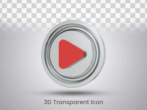 PSD 3d rendered play button icon design