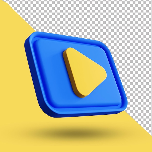 3D Rendered Play Sign Icon