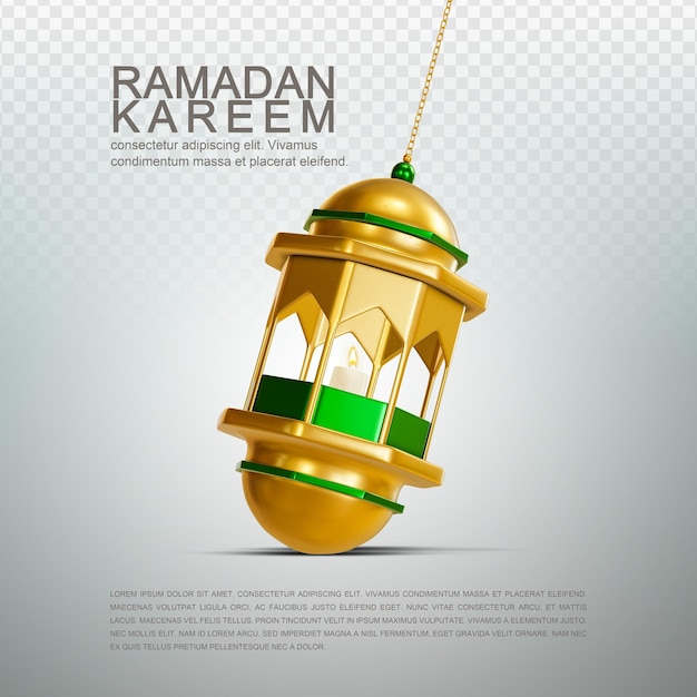 Post sui social media di ramadan kareem o ramzan con rendering 3d con sfondo modificabile