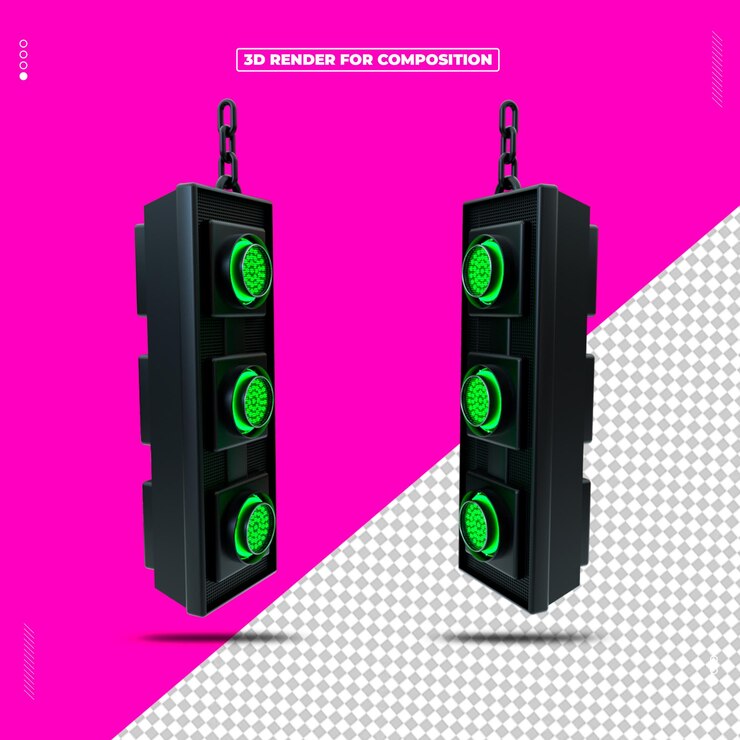 PSD 3d rendered reflector light structure show event