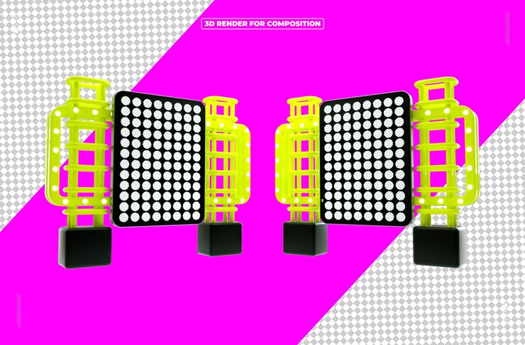 PSD 3d 渲染的反射灯结构