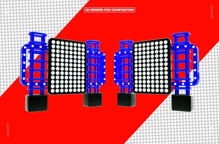PSD 3d 渲染的反射灯结构
