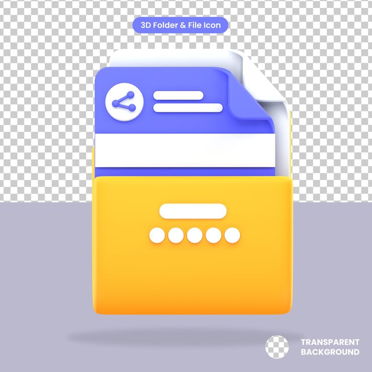 PSD 3d rendered share folder object