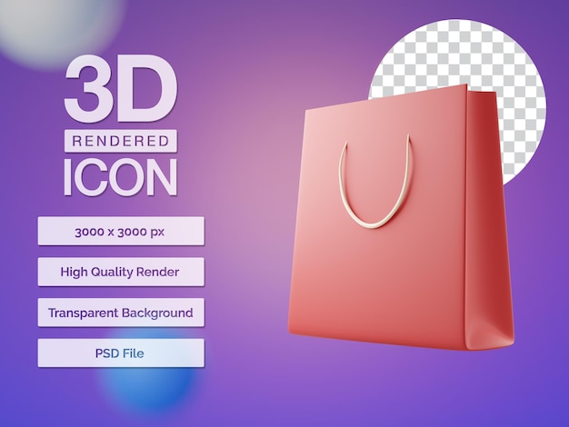 3d rendered shopping bag icon