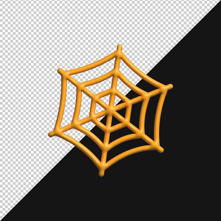 PSD 3d rendered spiderweb decoration