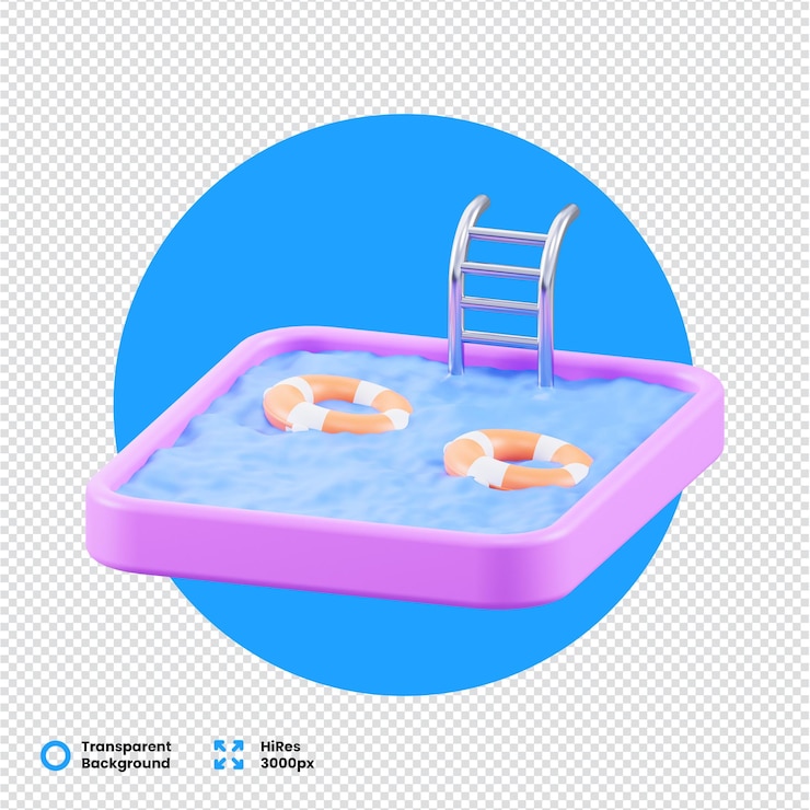 PSD 3d-икона бассейна с прозрачным фоном