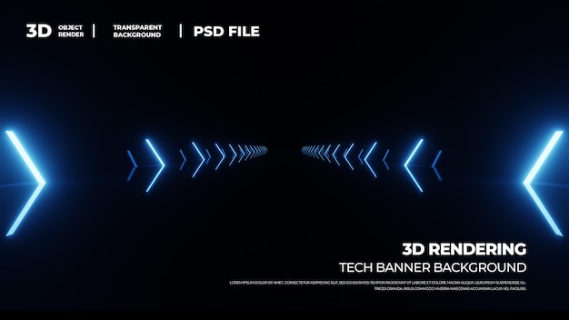 3d rendered tech lines tunnel extended light hd psd gelaagde achtergrond