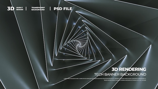 3D рендеринг технического треугольника psd слоистый баннер