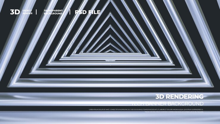 PSD 3d рендеринг технического треугольника psd слоистый баннер