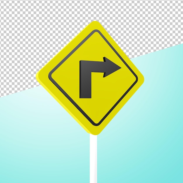 3d rendered turn left sign