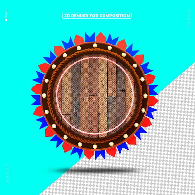 PSD 3d rendered wood object panel