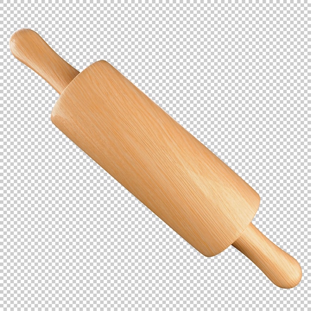 PSD 3d rendered wooden rolling pin