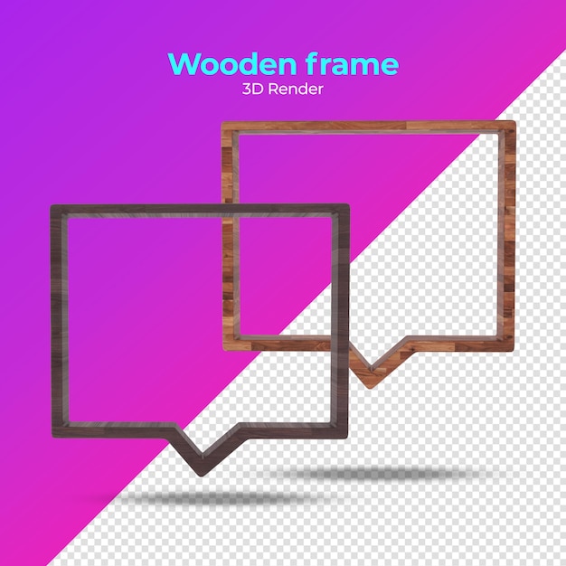 3d rendered wooden textured frames for text