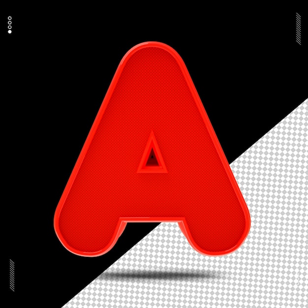 3d renderen letter lettertype rood