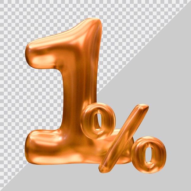 3d rendering of 1 percent with modern style