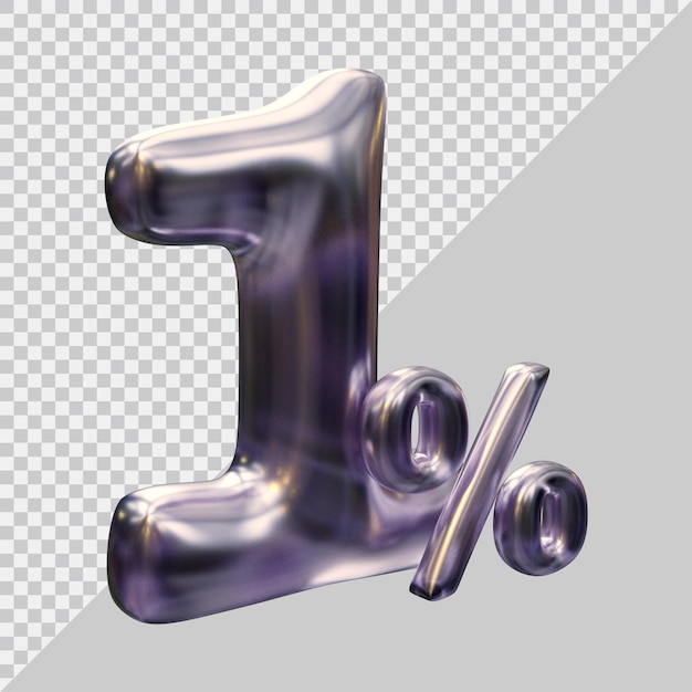 3d rendering of 1 percent with modern style