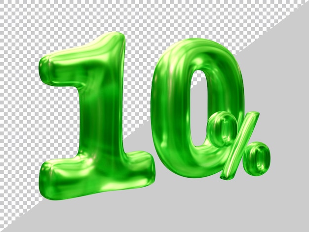 3d rendering of 10 percent with modern style