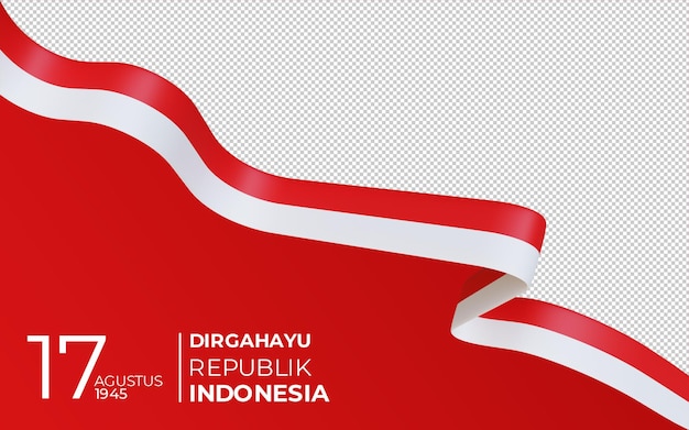 3D-rendering, 17 augustus 1945, Happy Indonesia Independent Day 77 jaar